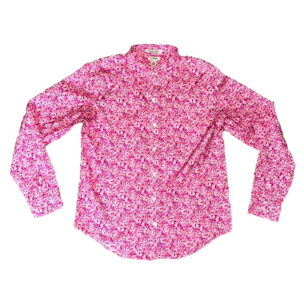 🚨🔥LL Bean pink long sleeve Button down top🔥🚨